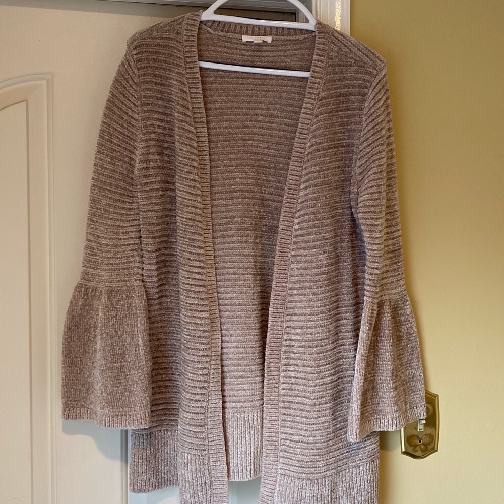 Tan Shiny Cardigan Size S